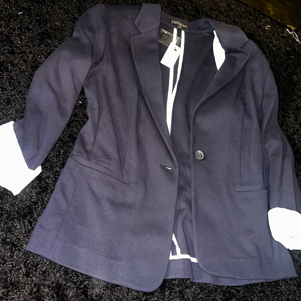 Women’s Black Blazer with striped cuffs
